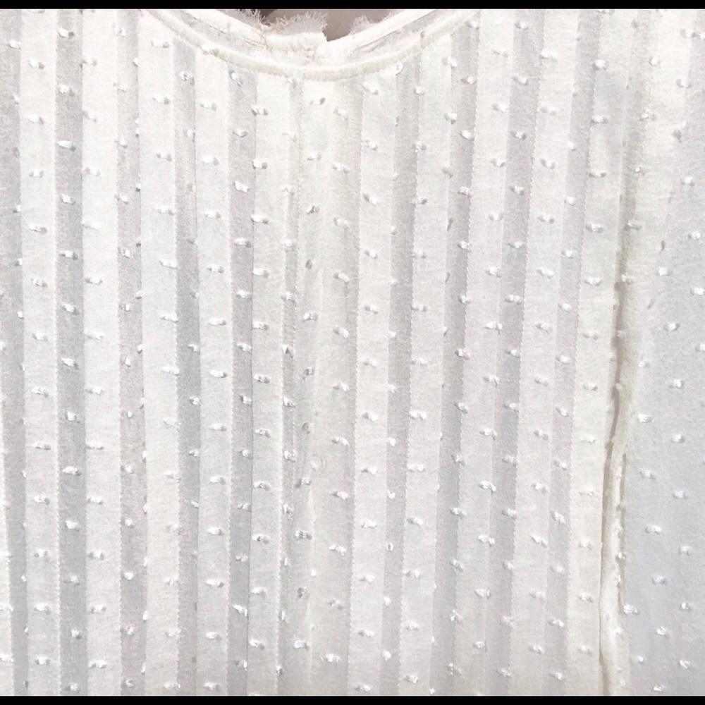 Madewell Silk Texture Pleat Blouse Cream XS Sheer - Picture 4 of 6